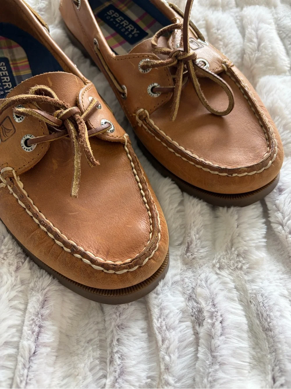 Sperry Tan Leather Classic Boat Shoes